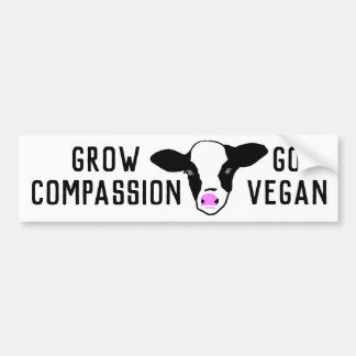 Groei Compassie - Go Vegan - Baby Cow Bumpersticker