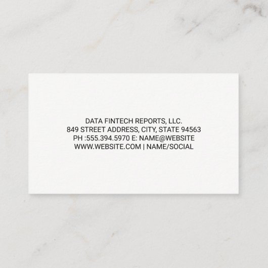 Groei Data Rapport Logo | Financiën Visitekaartje (Achterkant)