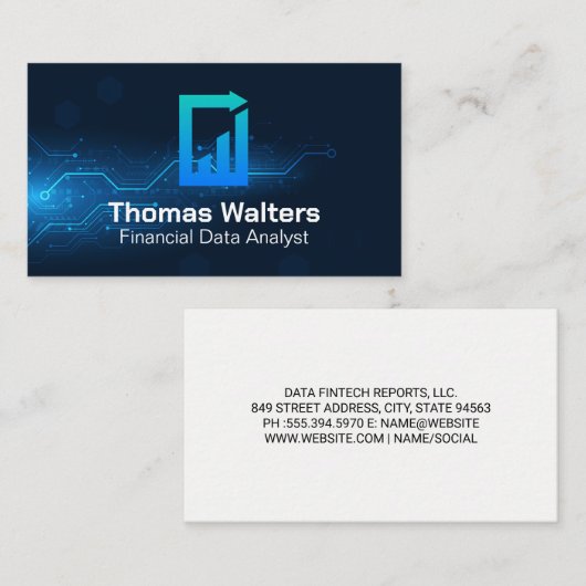 Groei Data Rapport Logo | Financiën Visitekaartje (Voorkant / Achterkant)