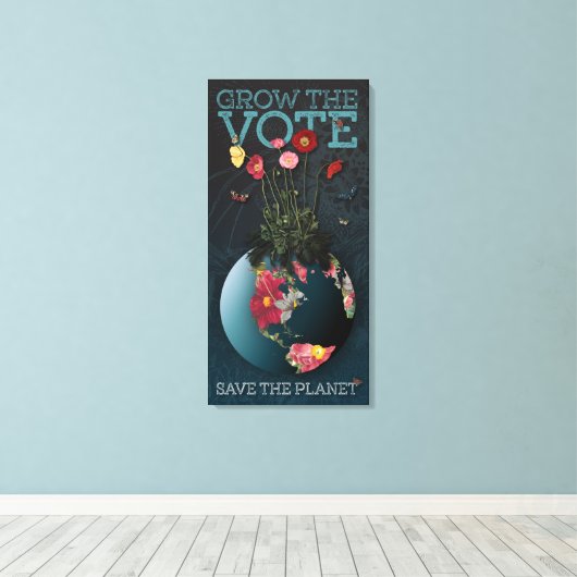 Groei de stem - canvas druk afdruk (Insitu (Houten vloer))