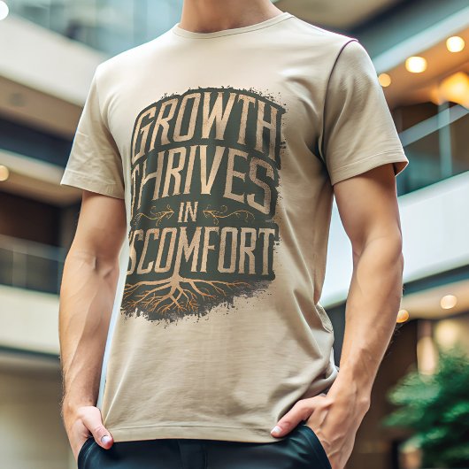 Groei Dijt Organische Grunge Typografie T-shirt