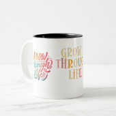 Groei door het leven tweekleurige koffiemok (Voorkant links)