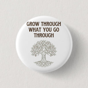 Groei door Veerkracht Boom des Levens Kunst Ronde Button 3,2 Cm