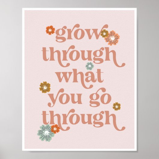 Groei door wat je doorloopt met  retro poster (Voorkant)