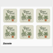 Groei door wat je meemaakt vierkante sticker (Vel)
