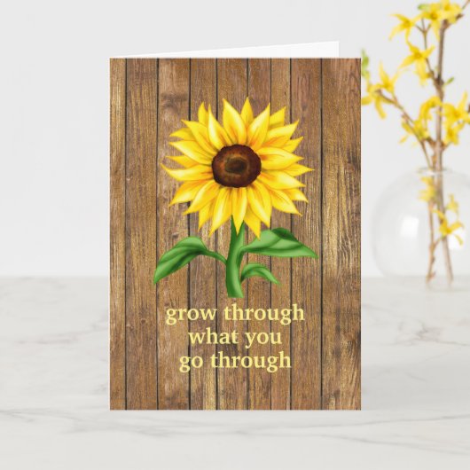 Groei door wat je Motivatie doorstaat Kaart (Gele Bloem)
