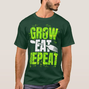 Groei Eat Herhaalt vegetarische vegetatie T-shirt