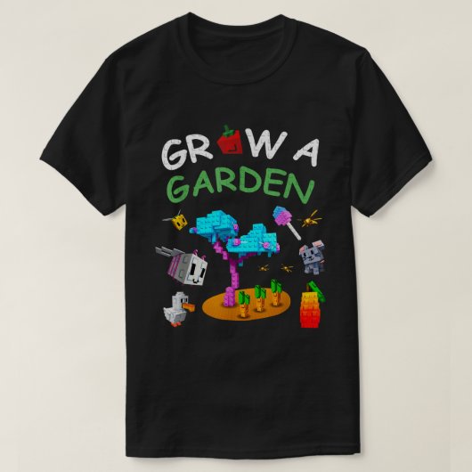 Groei een tuin Schattigee Pixel Tree Shirt (Design voorkant)