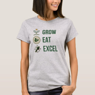 Groei Eet Excel Minimalistische Uitvoerende Gezond T-shirt