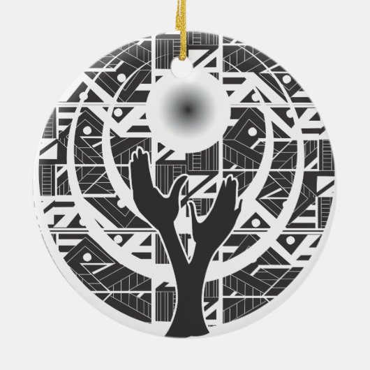 Groei en Harmonie Keramisch Ornament (Achterkant)