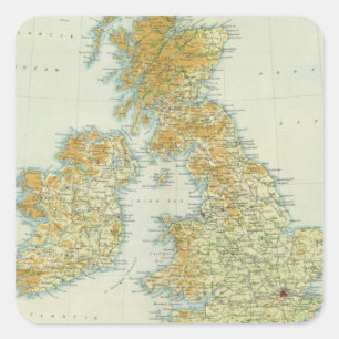 Groei- en klimaatkaart op de Britse eilanden Vierkante Sticker