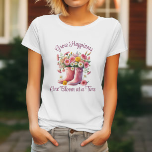 Groei Geluk Eén Bloei per Tijd T-shirt