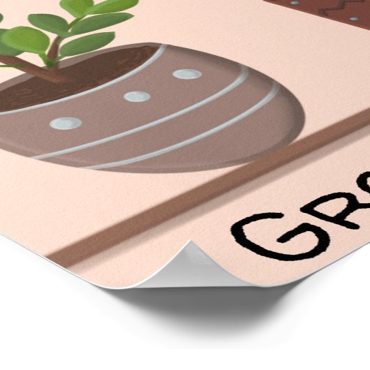 Groei gelukkig Plant Poster (Hoek)
