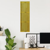 Groei Grafiek - Bamboe Planken met Metingen Poster (Thuiskantoor)