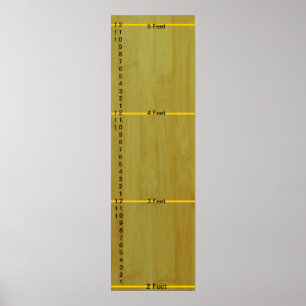 Groei Grafiek - Bamboe Planken met Metingen Poster