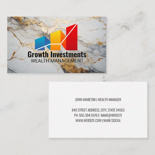 Groei Grafiek Grafiek | Financieel Visitekaartje (Voorkant / Achterkant)
