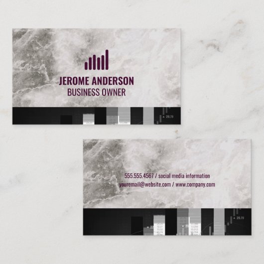 Groei Grafiek Icoon | Aandelenmarkt Grafiek Visitekaartje (Voorkant / Achterkant)