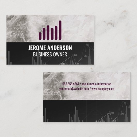 Groei Grafiek Icoon | Aandelenmarkt Grafiek Visitekaartje (Voorkant / Achterkant)