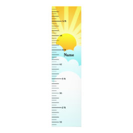 Groei Grafiek met Zonneschijn en Wolken Voeg naam Foto Afdruk