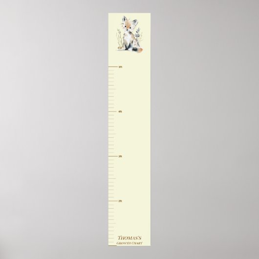 Groei grafiek van bosvos voor kinderen poster (Voorkant)