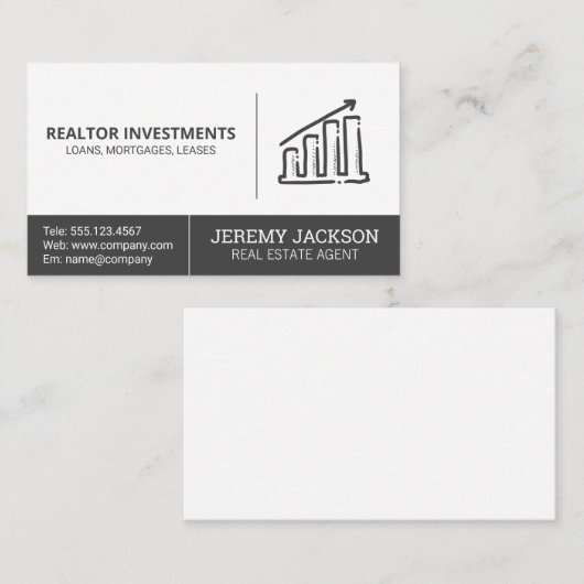 Groei Grafiek | Vastgoed Zakelijke Kaart Visitekaartje (Voorkant / Achterkant)