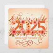 Groei het nieuwe jaar tegemoet feestdagenkaart (Voorkant / Achterkant)