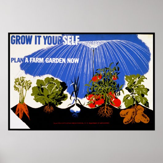 Groei het zelf ~ Plant een Boerderij tuin nu Poster (Voorkant)