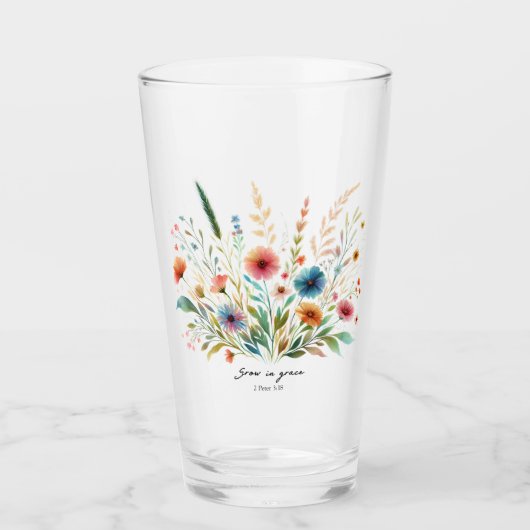 Groei in genade bloemrijk glas (Voorkant)