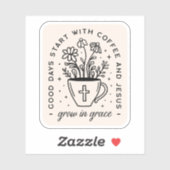 Groei in genade koffie Jezus citaten Sticker (Vel)
