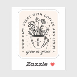 Groei in genade koffie Jezus citaten Sticker