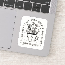 Groei in genade koffie Jezus citaten Sticker