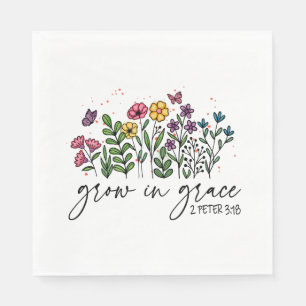 Groei in Genade – Levendige Bloemrijke Inspiratie Servet