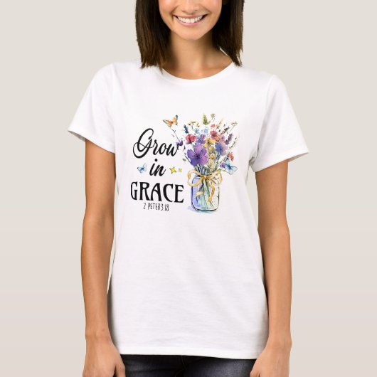 Groei in genade t-shirt (Voorkant)