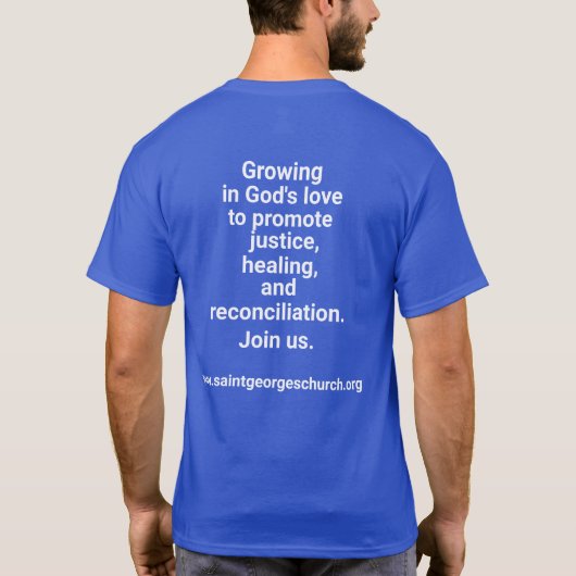 Groei in God's liefde voor gerechtigheid t-shirt (Achterkant)