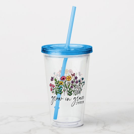 Groei in Grace Acryl Drinkbeker (Achterkant)