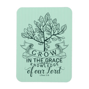 Groei in Grace Bible Verse Photo Magnet Magneet