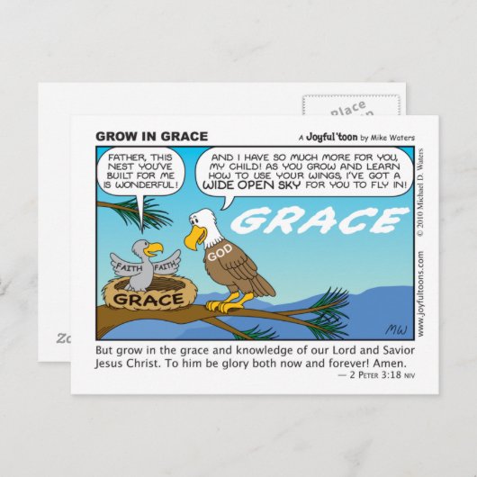 Groei in Grace briefkaart (Voorkant / Achterkant)
