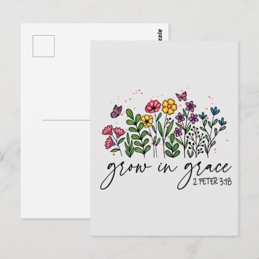 Groei in Grace Briefkaart (Voorkant / Achterkant)