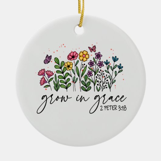 Groei in Grace Keramisch Ornament (Voorkant)