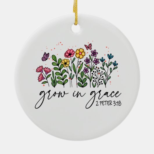 Groei in Grace Keramisch Ornament (Achterkant)