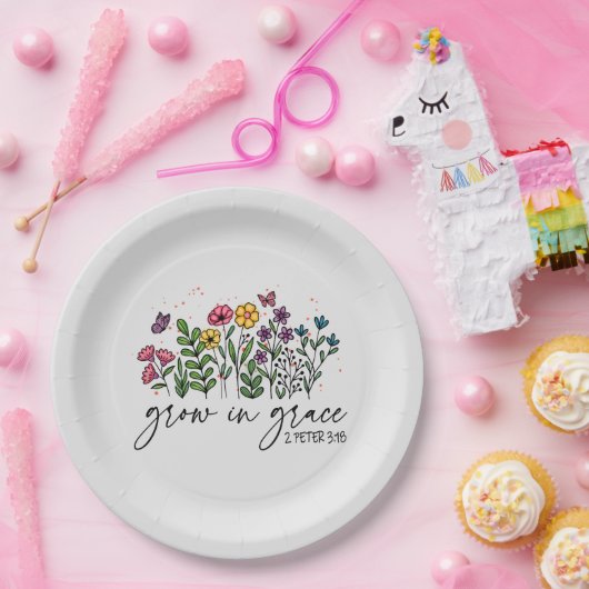Groei in Grace Papieren Bordje (Feest)