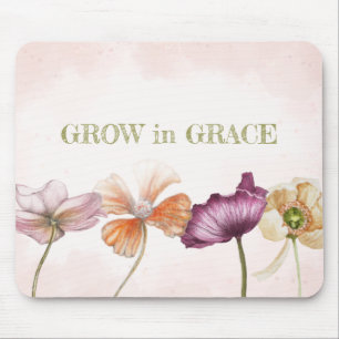 Groei in Grace Pink Waterverf Floral Muismat