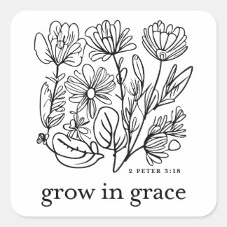 Groei in Grace Vierkante Sticker