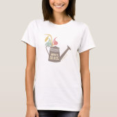 Groei in Grace Watering Can Flowers T-Shirt (Voorkant)