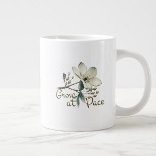 Groei in je eigen tempo Elegante waterverf botanis Grote Koffiekop