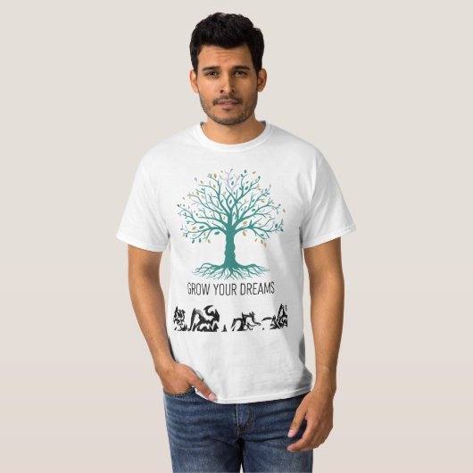 Groei Je Dromen Inspirerende Motiverende T-Shirt (Voorkant volledig)