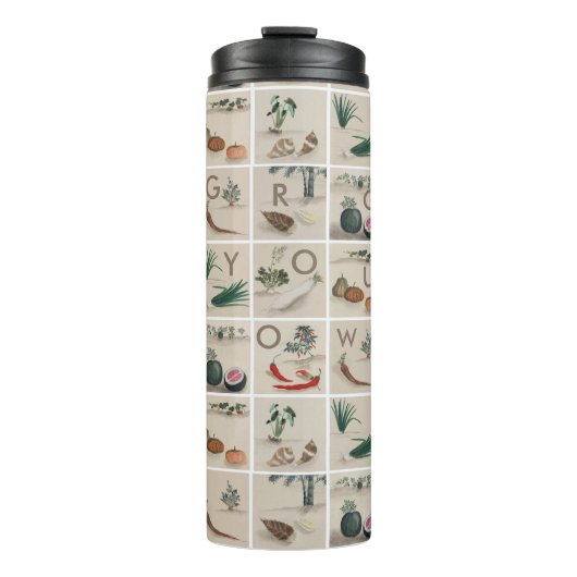 Groei je eigen illustratiescherm groenten thermosbeker (Voorkant)