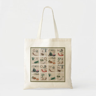Groei je eigen illustratiescherm groenten tote bag