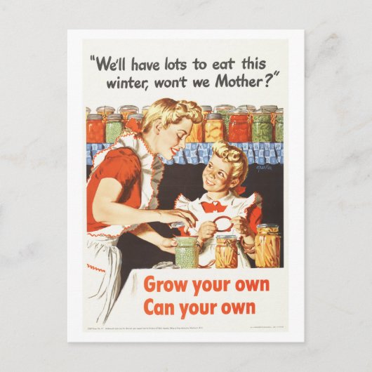 "Groei je eigen, kan je eigen"  oorlogstijd Briefkaart (Voorkant)