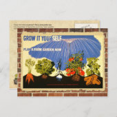 Groei je eigen tuin - poster ( herdruk) briefkaart (Voorkant / Achterkant)